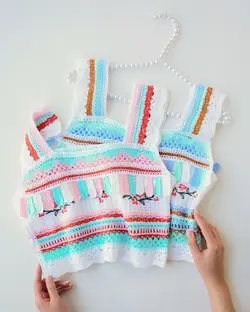 کراپ قلاب بافی flower کد 1182