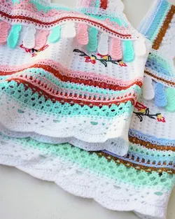 کراپ قلاب بافی flower کد 1182