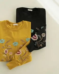 بلوز گلدوزی اطلس کد 1237