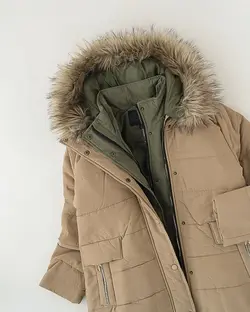 کاپشن کلاه دار خز آرنا کد 1241