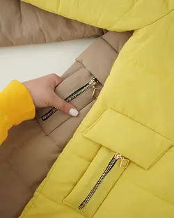 کاپشن کلاه دار خز آرنا کد 1241