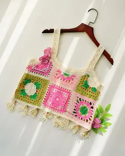 کراپ قلاب بافی گل کد 1270