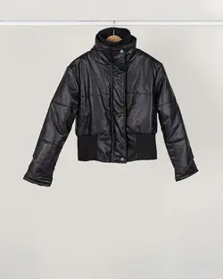 کاپشن کوتاه چرم تلما (ارسال رایگان) کد 1341