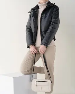 کاپشن کوتاه چرم تلما (ارسال رایگان) کد 1341