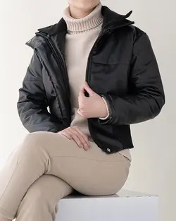 کاپشن کوتاه چرم تلما (ارسال رایگان) کد 1341