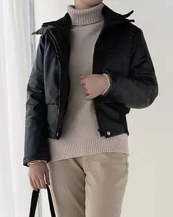 کاپشن کوتاه چرم تلما (ارسال رایگان) کد 1341