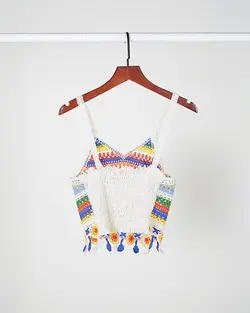 کراپ قلاب بافی رنگین کمان کد 1379