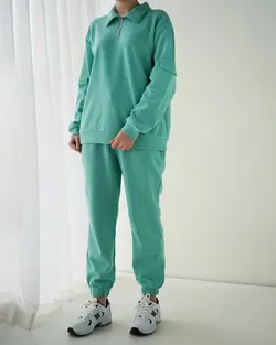 بلوز جلو زیپ نعنا کد 1429