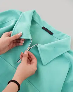 بلوز جلو زیپ نعنا کد 1429