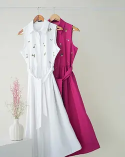 پیراهن گلدوزی گل بابونه کد 1458