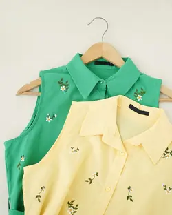 پیراهن گلدوزی گل بابونه کد 1458