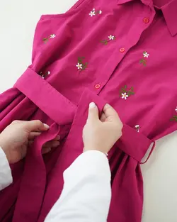 پیراهن گلدوزی گل بابونه کد 1458