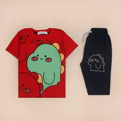 4167-ست تیشرت شلوارک دایناسور (کودک)