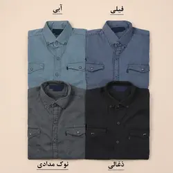 4134-پیراهن آستین کوتاه کتان مردانه