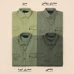 4134-پیراهن آستین کوتاه کتان مردانه