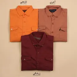 4047-پیراهن کتان جیب دار مردانه