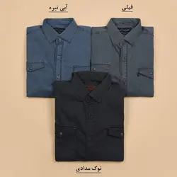 4047-پیراهن کتان جیب دار مردانه