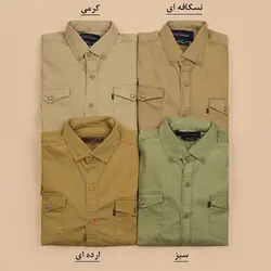4047-پیراهن کتان جیب دار مردانه
