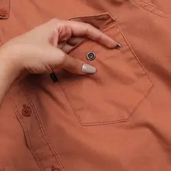 4047-پیراهن کتان جیب دار مردانه