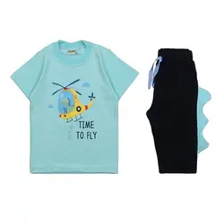4008-ست تیشرت شلوارک Time to fly (کودک)