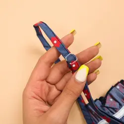 3957-پیراهن جین گل گلی