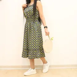 3957-پیراهن جین گل گلی