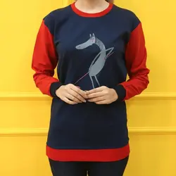 3300-بلوز آستین بلند دورنگ