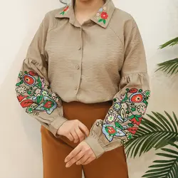 3799-شومیز گلدوزی آیناز