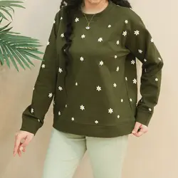 3813-بلوز آستین بلند بابونه