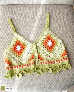 کراپ قلاب بافی لوزی کد 1794