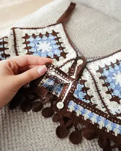 کراپ قلاب بافی لوزی کد 1794