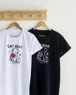 تیشرت قواره دار sad bear کد 1839