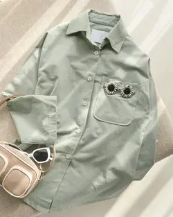 شومیز لینن خرجکار عینک کد 1878