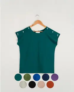 تیشرت پشت گره سرشانه گل کد 1950