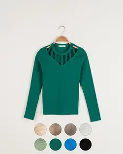 بلوز یقه بندی گرین کد 1937