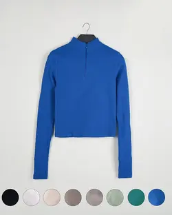 بلوز کراپ زیپ دار رامک کد 1990