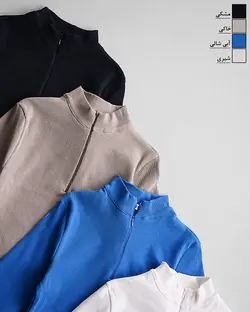 بلوز کراپ زیپ دار رامک کد 1990