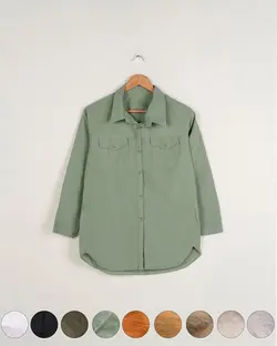 شومیز لینن جیب دار آهایلا کد 2046