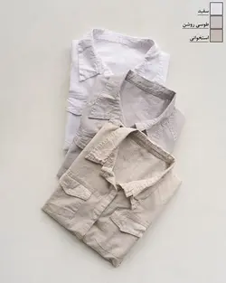 شومیز لینن جیب دار آهایلا کد 2046