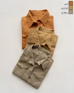 شومیز لینن جیب دار آهایلا کد 2046