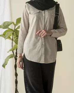 شومیز لینن جیب دار آهایلا کد 2046