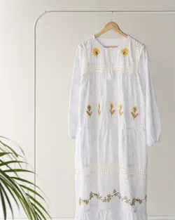 پیراهن خامه دوزی آزالیای کد 2338