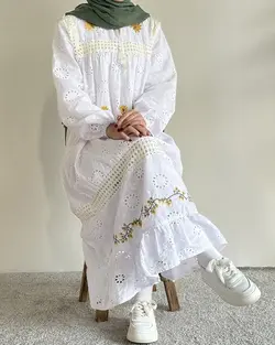 پیراهن خامه دوزی آزالیای کد 2338