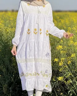 پیراهن خامه دوزی آزالیای 2 کد 2684