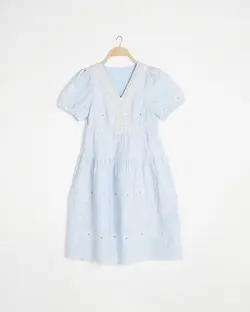 پیراهن عروسکی یقه مرواریدی کد 2775