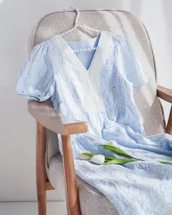 پیراهن عروسکی یقه مرواریدی کد 2775