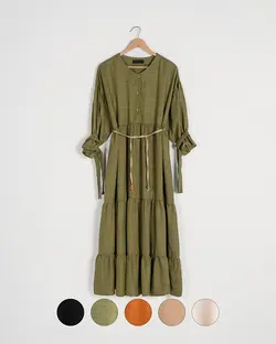 پیراهن بلند یقه هفت ارغوان کد 2818