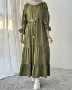 پیراهن بلند یقه هفت ارغوان کد 2818