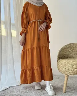 پیراهن بلند یقه هفت ارغوان کد 2818