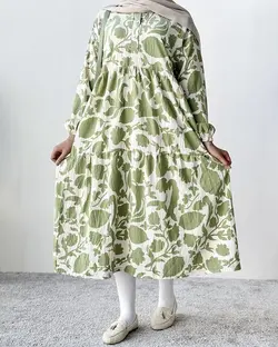 پیراهن بلند گلدار نگارا کد 2793